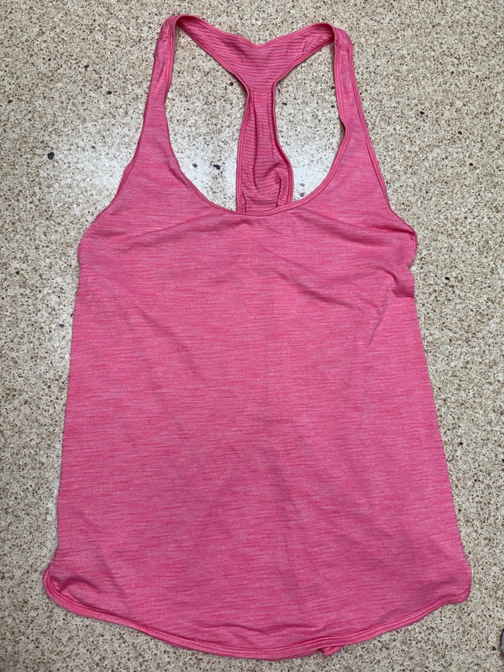 Lululemon Essential Pleated Tank Top Heathered Pink Racerback Athletic Yoga Tank